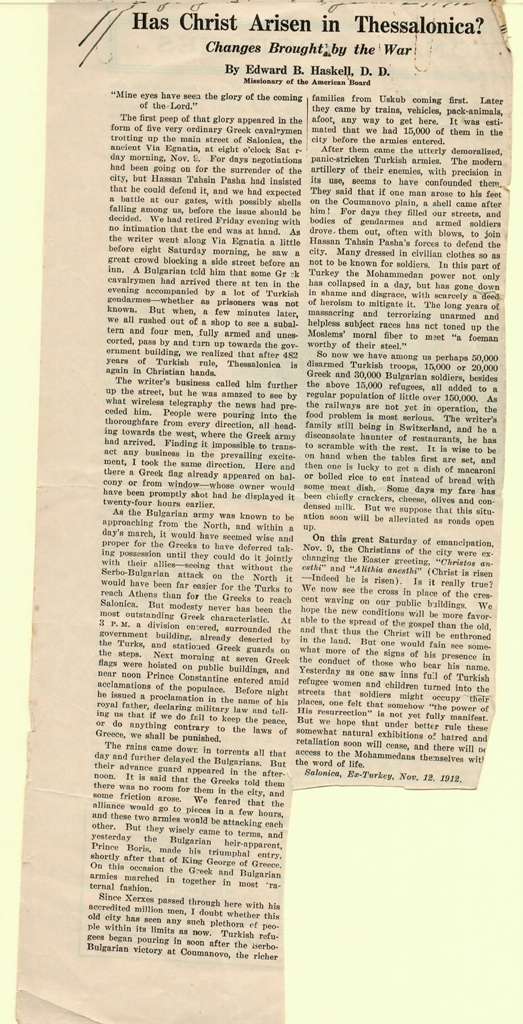 Article written by E. Haskell